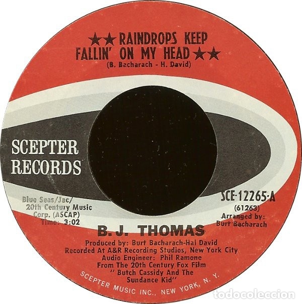 Discos de vinilo: Raindrops Keep Fallin On My Head - B.J. Thomas - Foto 1