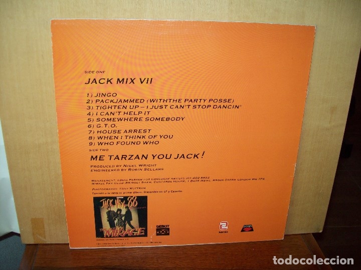 Discos de vinilo: MIRAGE   -  JACK  MIX  VII    -   MAXI-SINGLE - Foto 2
