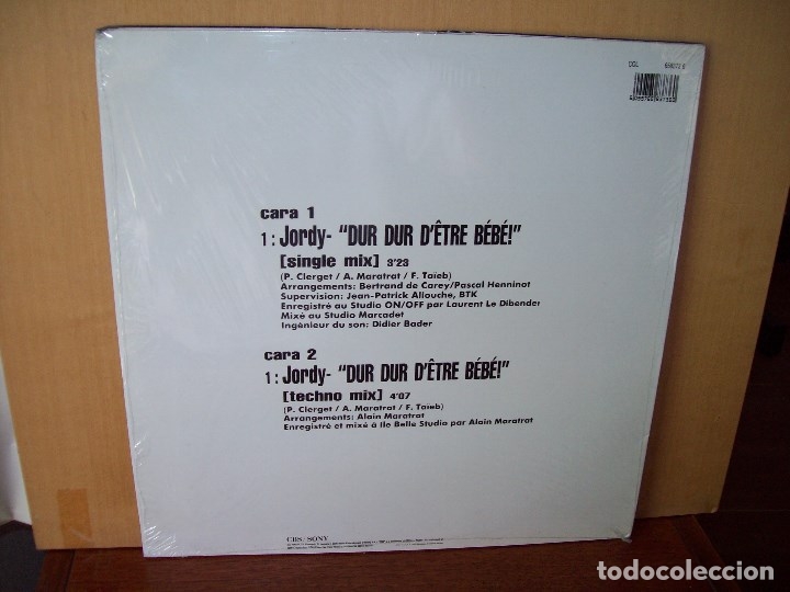Discos de vinilo: JORDY  -   DUR  DUR  DETRE   BEBE  -    MAXI-SINGLE - Foto 2