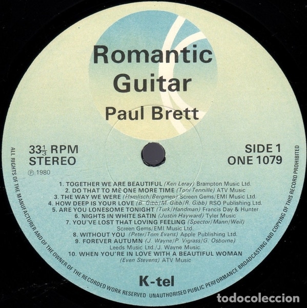 Discos de vinilo: Romantic Guitar - Paul Brett - Foto 4