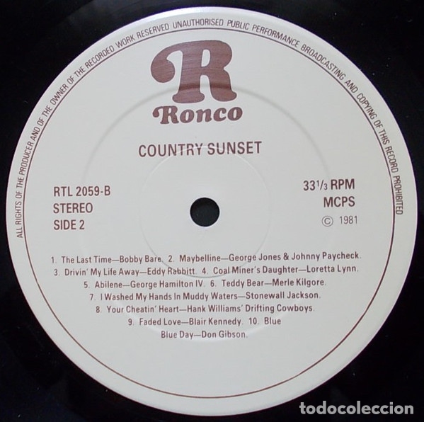 Discos de vinilo: Country Sunset - Recopilatorio - Foto 4