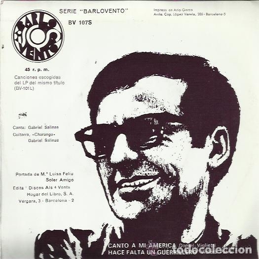 Discos de vinilo: Canto A Mi America - Gabriel Salinas - Foto 2