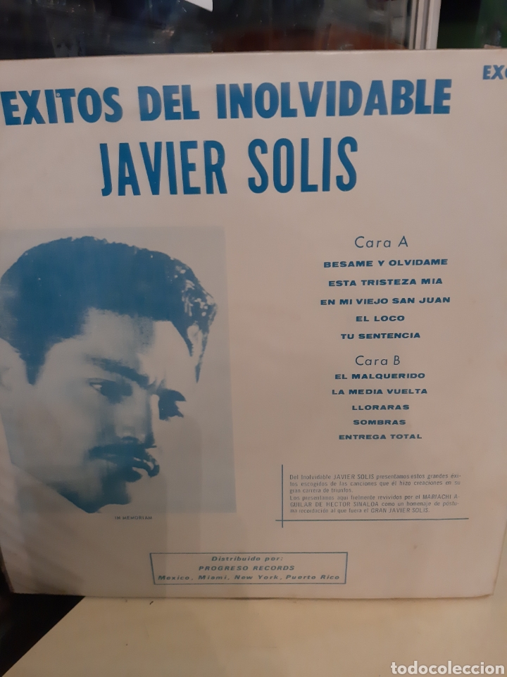 Discos de vinilo: Javier Solis &eacute;xitos Excelsior Progreso Records - Foto 2