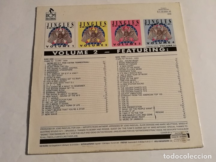 Discos de vinilo: Various - Jingles From U.S.A. (Volume 2) - 1987 - LP - Foto 2