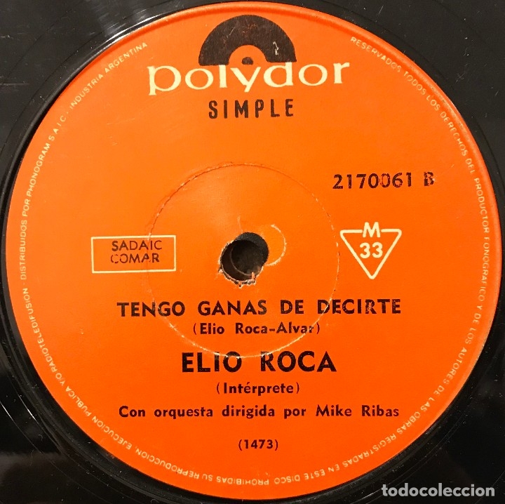 Discos de vinilo: Dos sencillos argentinos de Elio Roca - Foto 4