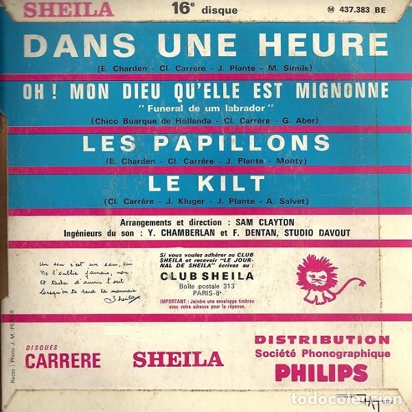Discos de vinilo: Le Kilt (Un Sou Cest Un Sou...) - Sheila - Foto 2