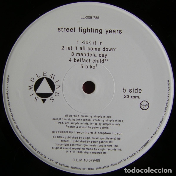 Discos de vinilo: Street Fighting Years - Simple Minds - Foto 3