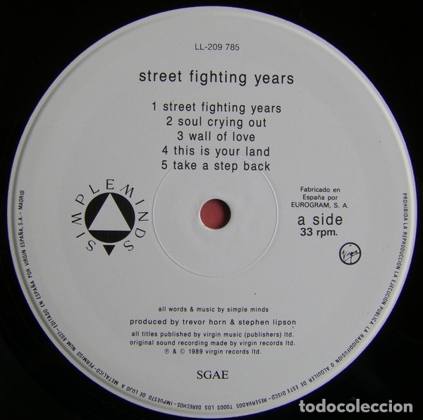 Discos de vinilo: Street Fighting Years - Simple Minds - Foto 4