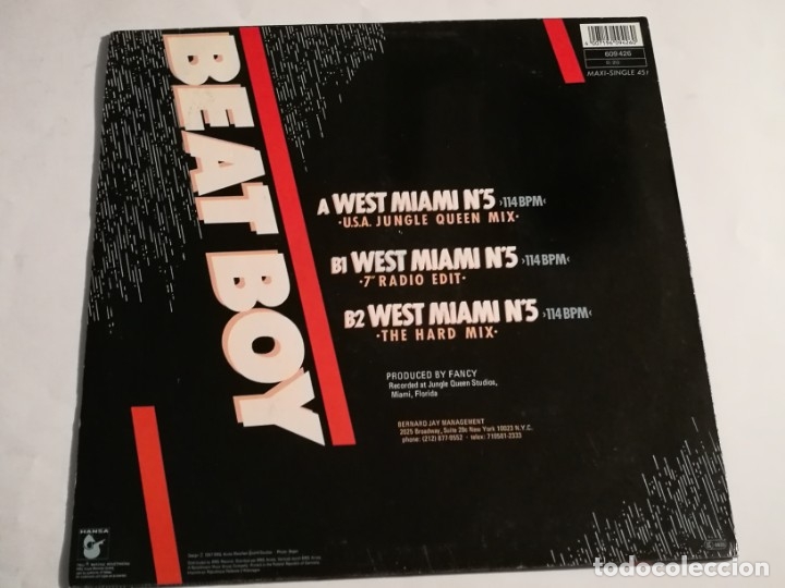 Discos de vinilo: Beat Boy - West Miami № 5 - 1987 - Foto 2