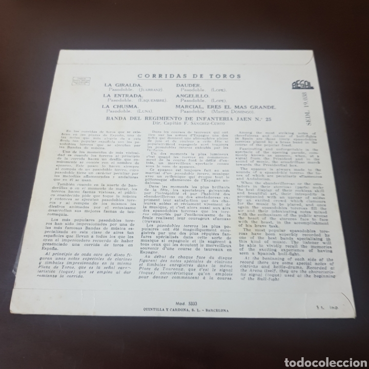 Discos de vinilo: CORRIDAS DE TOROS - PASODOBLES - SINGLE - Foto 2