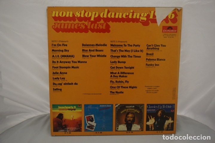 Discos de vinilo: LP - JAMES LAST / NON STOP DANCING 1976 / POLYDOR 2371626 - Foto 2