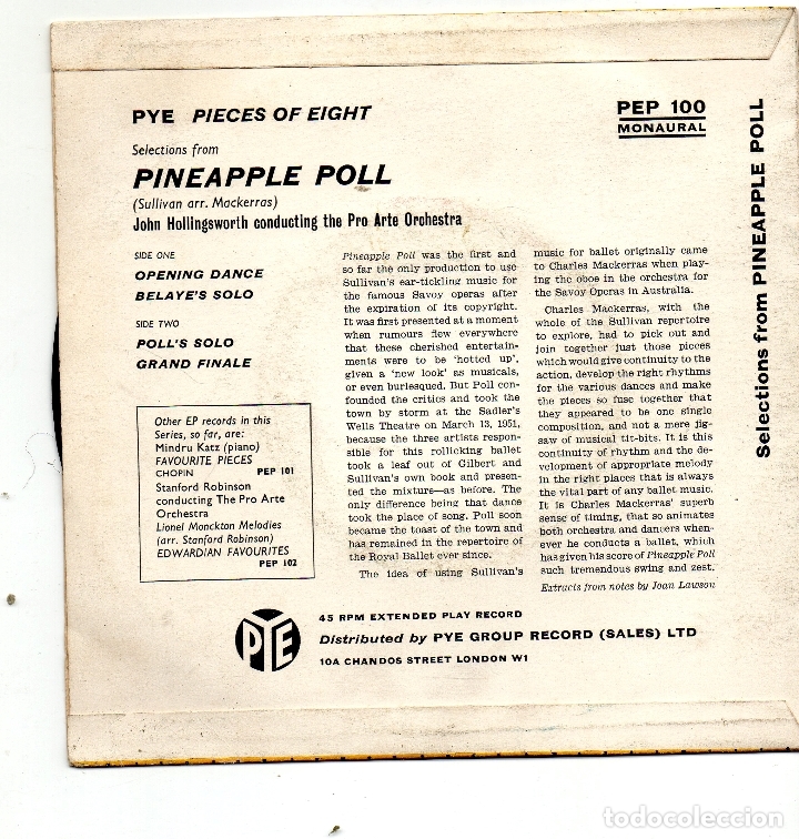Discos de vinilo: SULLIVAN - PINEAPPLE POLL - SINGLE - Foto 2