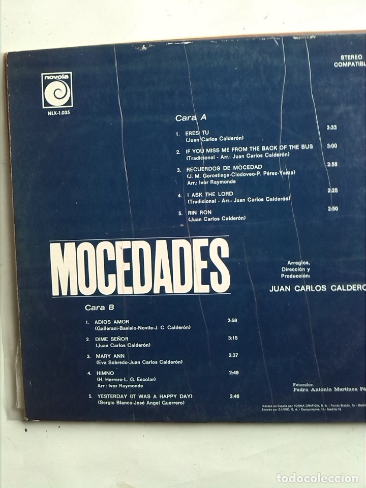 Discos de vinilo: MOCEDADES - MOCEDADES (ERES T&Uacute;) - Foto 3
