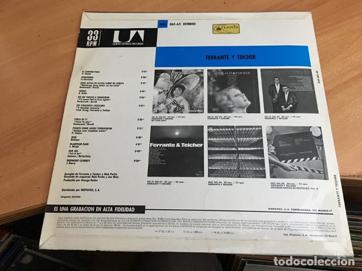 Discos de vinilo: FERRANTE & TEICHER (EL CONDOR PASA) LP SPAIN 1971 (B-7) - Foto 3