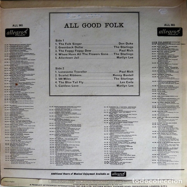 Discos de vinilo: All Good Folk - Recopilatorio. - Foto 2