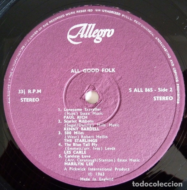 Discos de vinilo: All Good Folk - Recopilatorio. - Foto 4