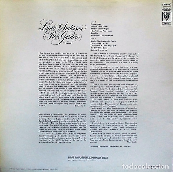 Discos de vinilo: Rose Garden - Lynn Anderson - Foto 2