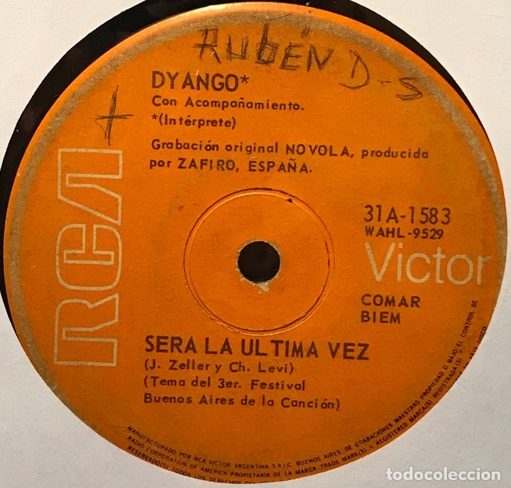 Discos de vinilo: Tres sencillos argentinos de Dyango - Foto 3