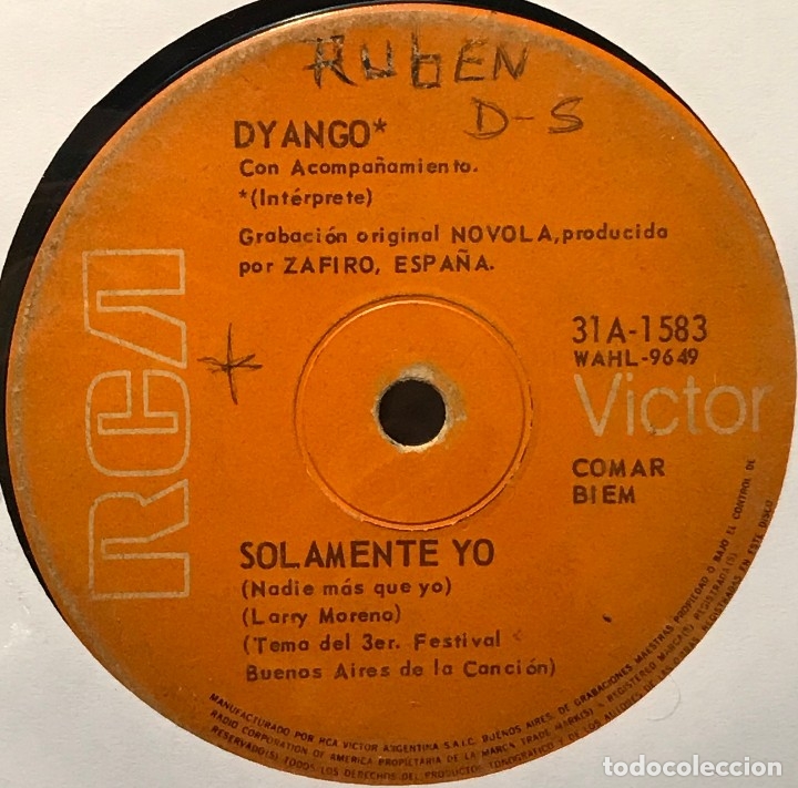 Discos de vinilo: Tres sencillos argentinos de Dyango - Foto 4