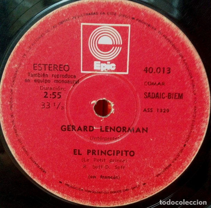 Discos de vinilo: Sencillo argentino de Gerard Lenorman a&ntilde;o 1972 - Foto 2