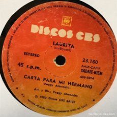 Discos de vinilo: SENCILLO ARGENTINO DE LAURITA / CANDILEJAS AÑO 1980