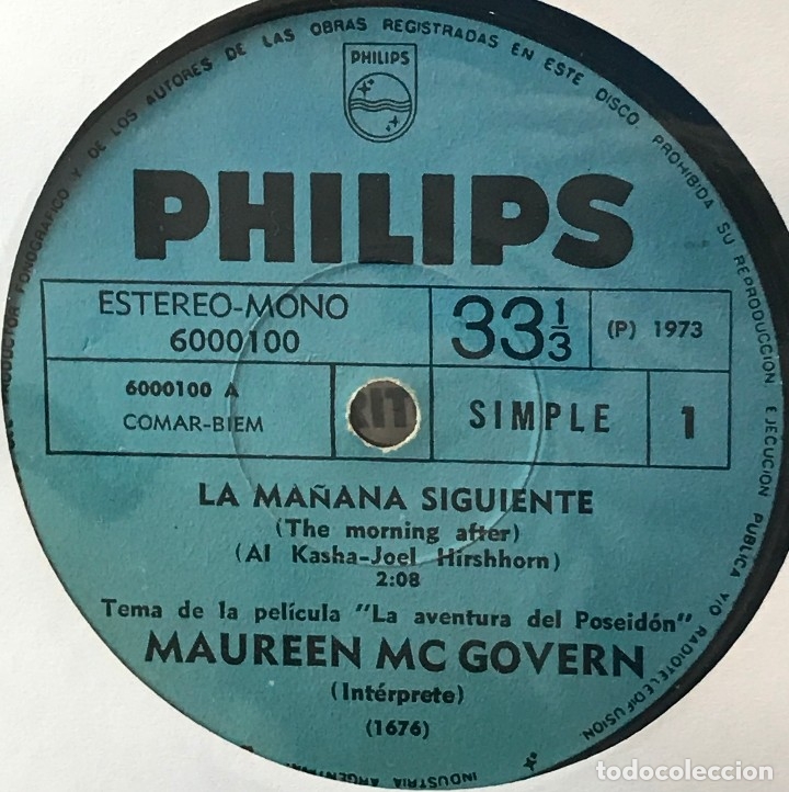 Discos de vinilo: Dos sencillos argentinos de Maureen McGovern - Foto 1