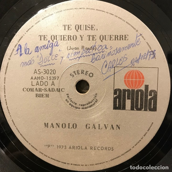 Discos de vinilo: Dos sencillos argentinos de Manolo Galv&aacute;n - Foto 1