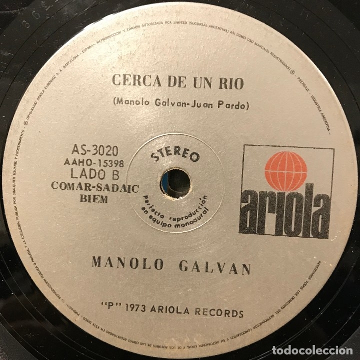 Discos de vinilo: Dos sencillos argentinos de Manolo Galv&aacute;n - Foto 2