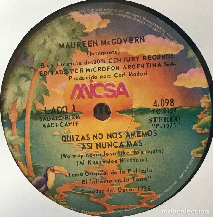 Discos de vinilo: Dos sencillos argentinos de Maureen McGovern - Foto 3