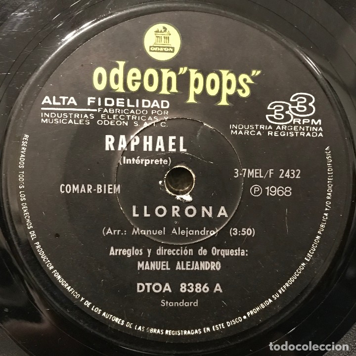 Discos de vinilo: Dos sencillos argentinos de Raphael - Foto 3