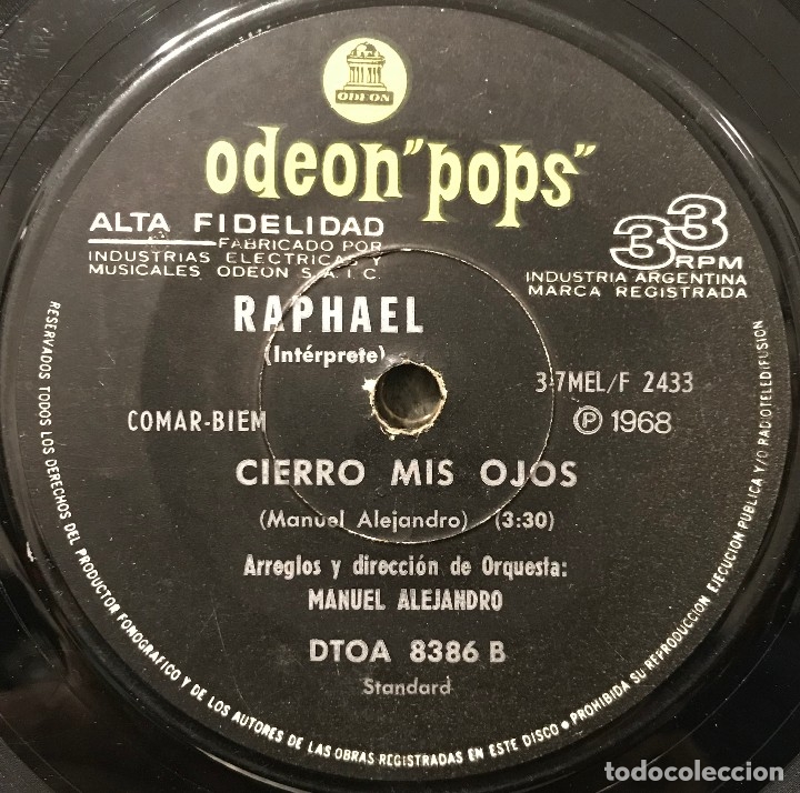 Discos de vinilo: Dos sencillos argentinos de Raphael - Foto 4