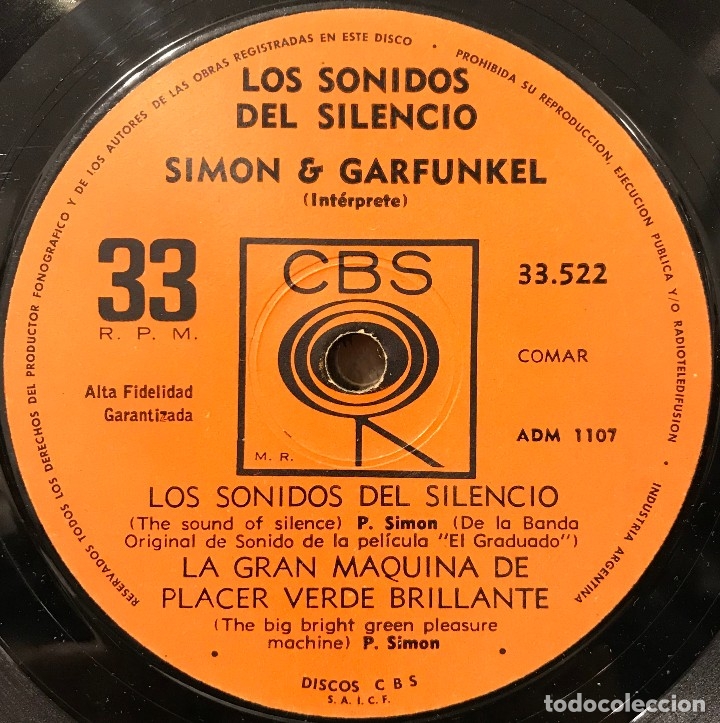Discos de vinilo: EP argentino de Simon & Garfunkel a&ntilde;o 1968 - Foto 3
