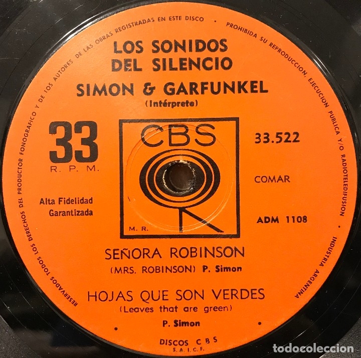 Discos de vinilo: EP argentino de Simon & Garfunkel a&ntilde;o 1968 - Foto 4