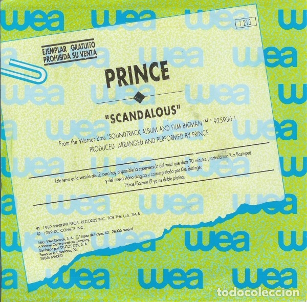 Discos de vinilo: Prince - Scandalous 7 promo Batman - Foto 2