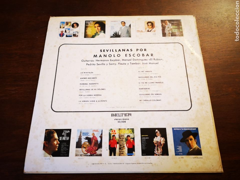 Discos de vinilo: Manolo escobar. Sevillanas. - Foto 2