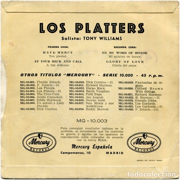Discos de vinilo: Have Mercy - The Platters - Foto 2