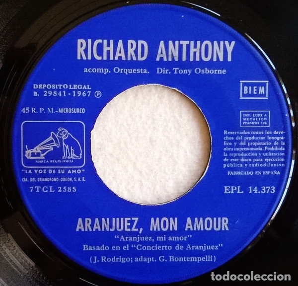 Discos de vinilo: Aranjuez, Mon Amour - Richard Anthony - Foto 2