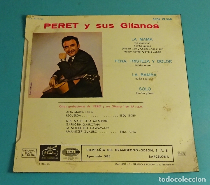 Discos de vinilo: PERET Y SUS GITANOS. SOLO CARPETA, SIN VINILO - Foto 2