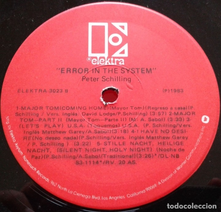 Discos de vinilo: PETER SCHILLING *** Error In The System *** VINILO 1983 LP Venezuela - Foto 5