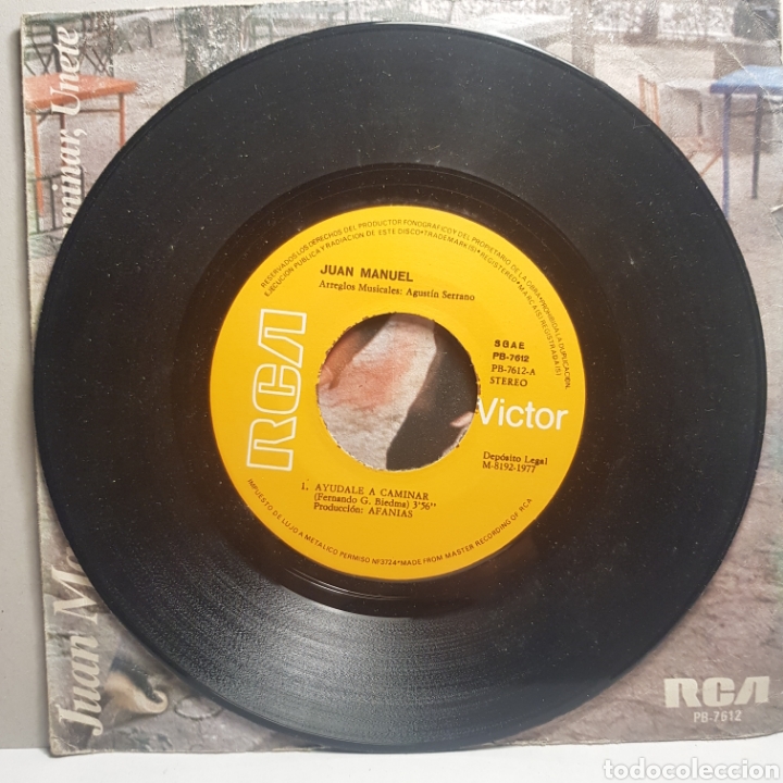 Discos de vinilo: JUAN MANUEL AYUDALE A CAMINAR / UNETE SINGLE - Foto 3