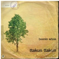 Discos de vinilo: TXOMIN ARTOLA - TTAKUN TTAKUN - EZ DAKIT ZE ORDU IZANGO ZEN / SEMETUTAKO BALKUAK - SINGLE 1979 XOXOA
