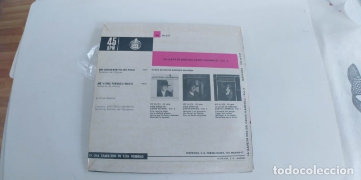 Discos de vinilo: ANTONIO MAIRENA-EP SOLEARES - Foto 2