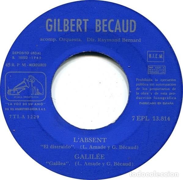 Discos de vinilo: LAbsent - Gilbert B&eacute;caud - Foto 2