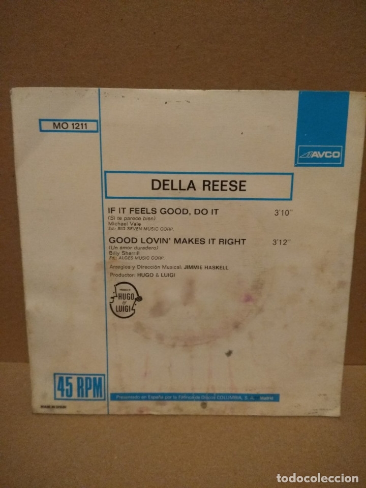Discos de vinilo: SG DELLA REESE : IF IT FEELS GOOD, DO IT - Foto 2