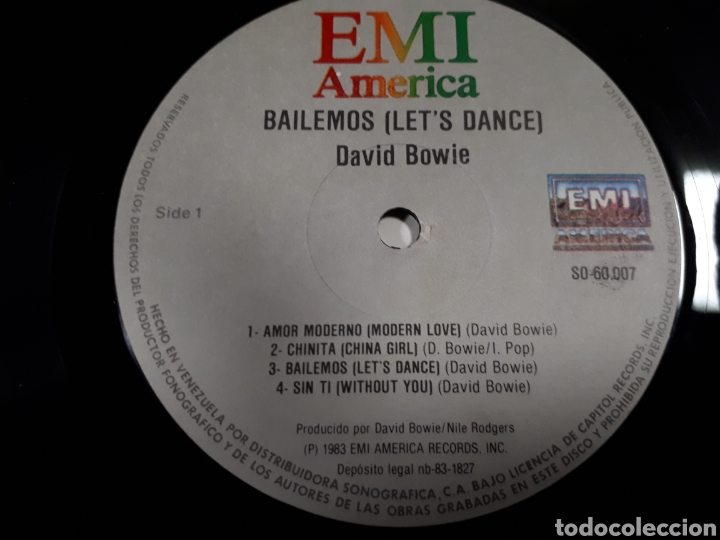 Discos de vinilo: DAVID BOWIE LETS DANCE - Foto 3