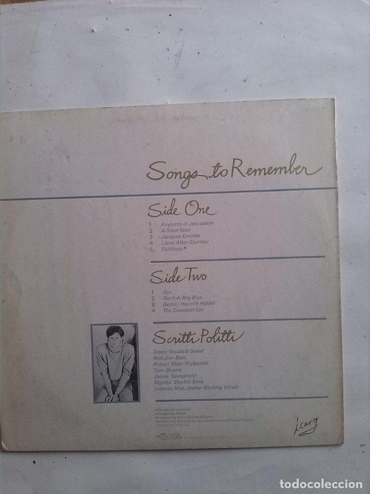Discos de vinilo: SCRITTI POLITTI SONGS TO REMEMBER - Foto 2