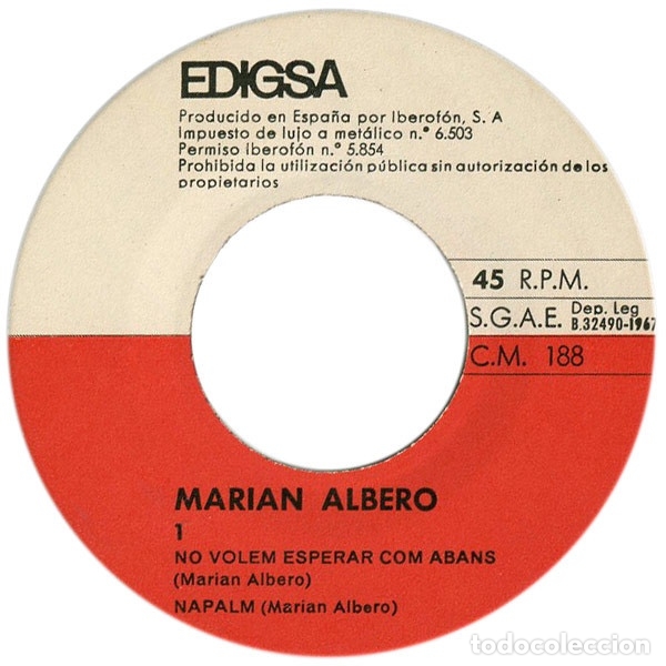 Discos de vinilo: No Volem Esperar Com Abans - Mari&agrave; Albero - Foto 3