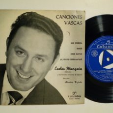 Discos de vinilo: EP: CARLOS MUNGUIA - CANCIONES VASCAS: NERE ETORRERA + AMAIUR + EZKON GAIETAN + 1 (COLUMBIA 1962). Lote 183323043