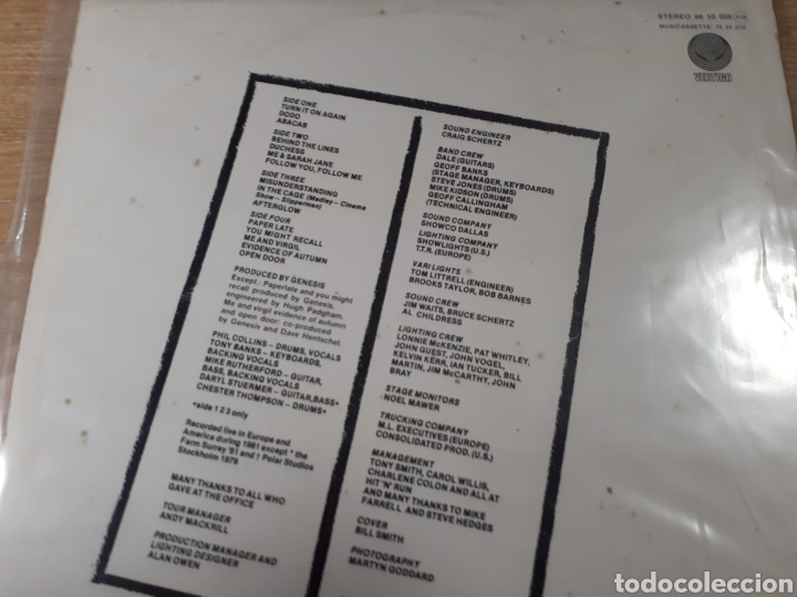 Discos de vinilo: GENESIS THREE SIDES LIVE DOBLE LP EN DIRECTO - Foto 2
