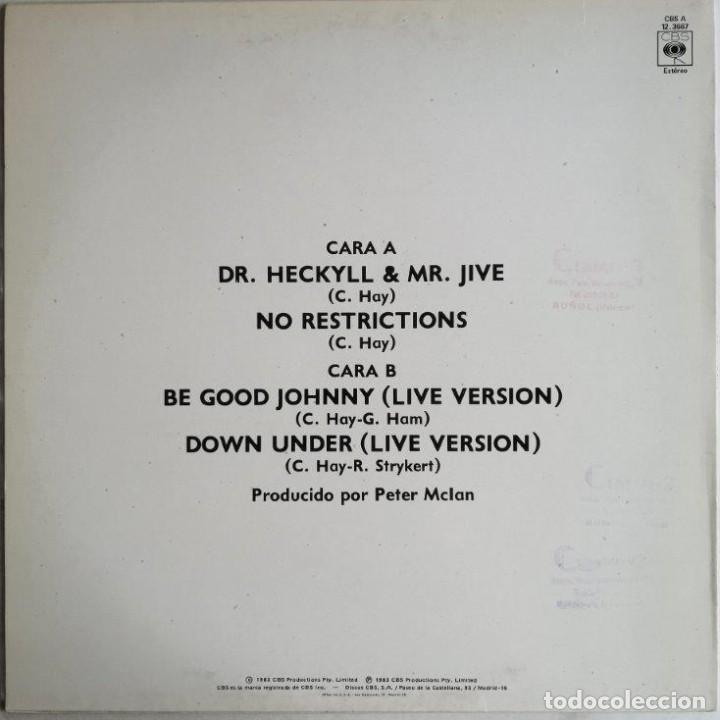 Discos de vinilo: (MAXI) Men At Work. Dr. Heckyll & Mr. Jive, CBS A 12.3667 - Foto 2